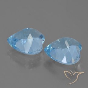 8.34 ct natürliche Swiss Blue Topas-Edelsteine, Herz, VVS-VS
