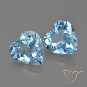 7.83 ct natürliche Himmerlblau Topas-Edelsteine, Herz, VVS-VS