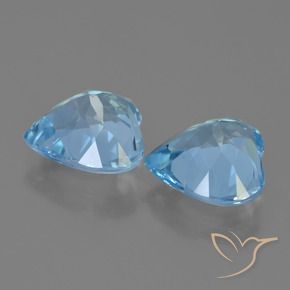 7.83 ct natürliche Himmerlblau Topas-Edelsteine, Herz, VVS-VS