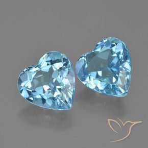 8.42 ct natürliche Swiss Blue Topas-Edelsteine, Herz, VVS