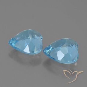 8.42 ct natürliche Swiss Blue Topas-Edelsteine, Herz, VVS