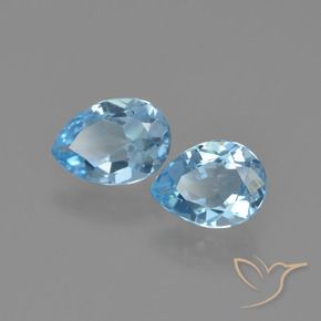 1.63 ct natürliche Himmerlblau Topas-Edelsteine, Birnenform, VVS