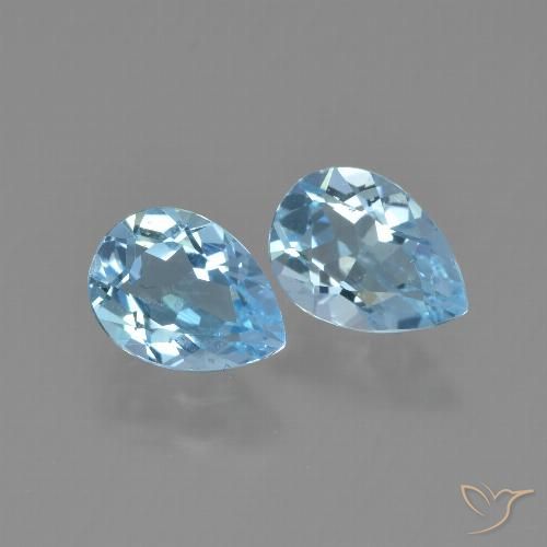1.70ctw Natürlicher Himmerlblau Topas, Birnenform, VVS-VS