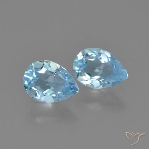 1.55ctw Natürlicher Himmerlblau Topas, Birnenform, VVS-VS