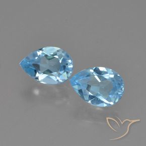 1.52 ct natürliche Himmerlblau Topas-Edelsteine, Birnenform, VVS-VS