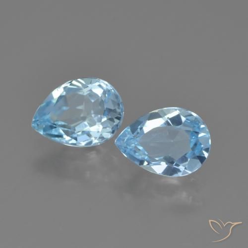 1.85 ct natürliche Himmerlblau Topas-Edelsteine, Birnenform, VVS