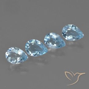 3.24 ct natürliche Himmerlblau Topas-Edelsteine, Birnenform, VVS-VS