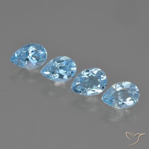 3.09ctw Natürlicher Swiss Blue Topas, Birnenform, VVS-VS