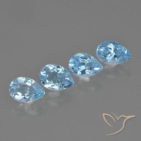 3.09 ct natürliche Swiss Blue Topas-Edelsteine, Birnenform, VVS-VS