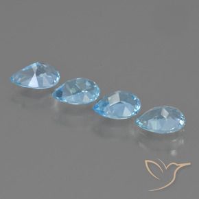 3.09 ct natürliche Swiss Blue Topas-Edelsteine, Birnenform, VVS-VS