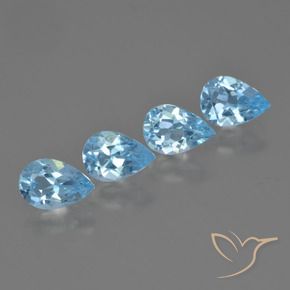 2.89 ct natürliche Himmerlblau Topas-Edelsteine, Birnenform, VVS