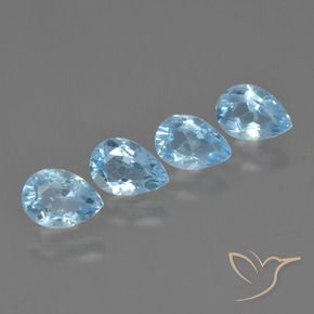 3.30 ct natürliche Himmerlblau Topas-Edelsteine, Birnenform, VVS-VS