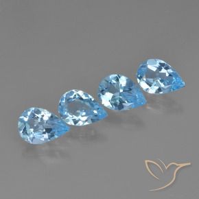 2.71 ct natürliche Himmerlblau Topas-Edelsteine, Birnenform, VVS