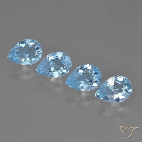3.11ctw Natürlicher Himmerlblau Topas, Birnenform, VVS
