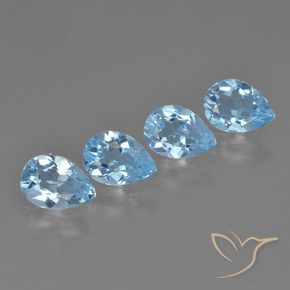 3.11 ct natürliche Himmerlblau Topas-Edelsteine, Birnenform, VVS