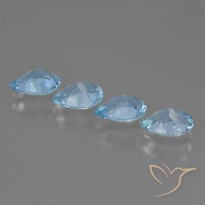 3.11 ct natürliche Himmerlblau Topas-Edelsteine, Birnenform, VVS