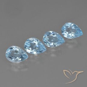 3.32 ct natürliche Himmerlblau Topas-Edelsteine, Birnenform, VVS