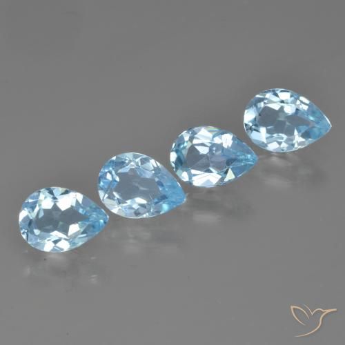 3.18 ct natürliche Himmerlblau Topas-Edelsteine, Birnenform, VVS-VS
