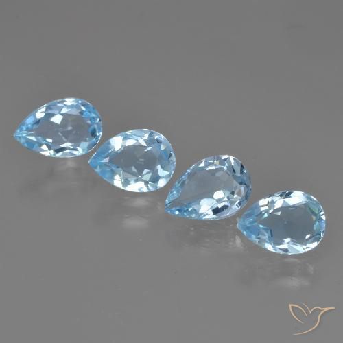 3.14 ct natürliche Himmerlblau Topas-Edelsteine, Birnenform, VVS