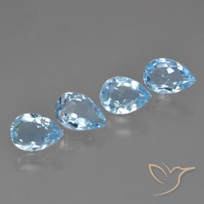 3.14 ct natürliche Himmerlblau Topas-Edelsteine, Birnenform, VVS