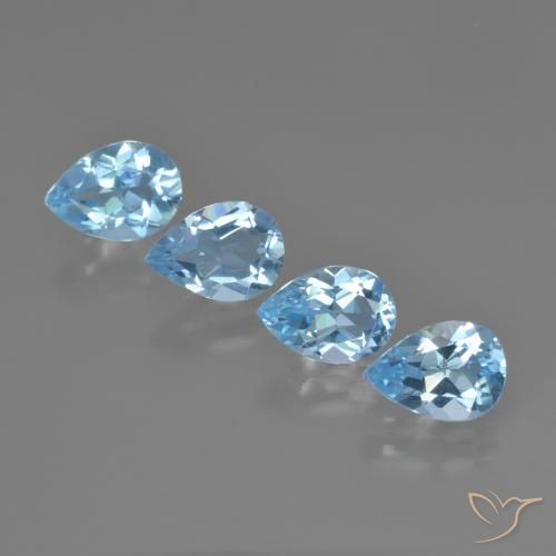 3.33ctw Natürlicher Himmerlblau Topas, Birnenform, VVS