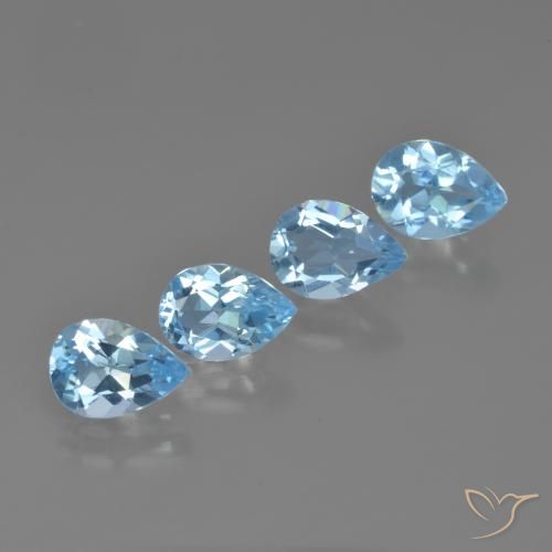 3.33 ct natürliche Himmerlblau Topas-Edelsteine, Birnenform, VVS