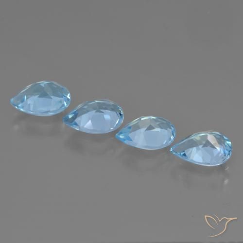 3.33 ct natürliche Himmerlblau Topas-Edelsteine, Birnenform, VVS