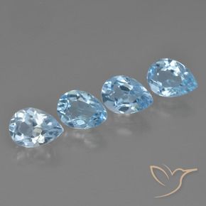 3.39 ct natürliche Himmerlblau Topas-Edelsteine, Birnenform, VVS-VS