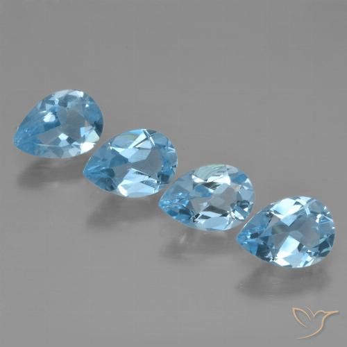 2.93ctw Natürlicher Swiss Blue Topas, Birnenform, VVS-VS