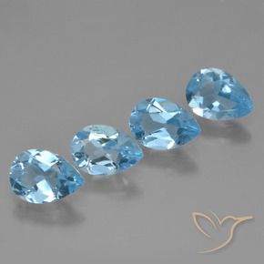 2.93 ct natürliche Swiss Blue Topas-Edelsteine, Birnenform, VVS-VS