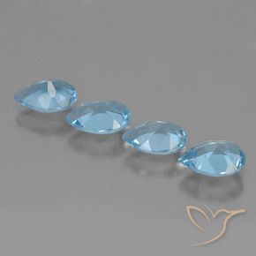 2.93 ct natürliche Swiss Blue Topas-Edelsteine, Birnenform, VVS-VS