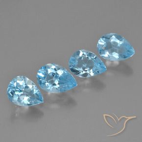 3.30 ct natürliche Himmerlblau Topas-Edelsteine, Birnenform, VVS-VS