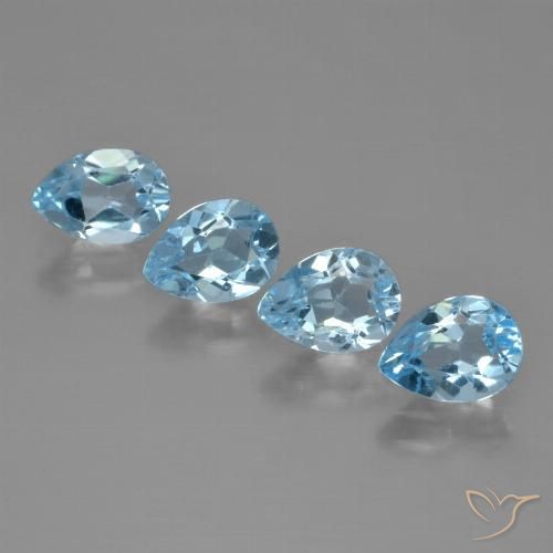 3.29ctw Natürlicher Swiss Blue Topas, Birnenform, VVS