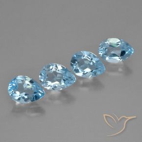 3.29 ct natürliche Swiss Blue Topas-Edelsteine, Birnenform, VVS