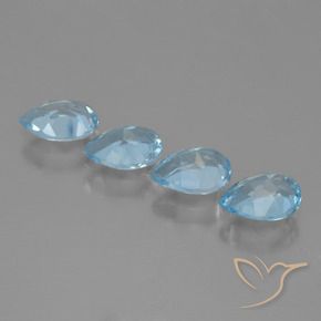 3.29 ct natürliche Swiss Blue Topas-Edelsteine, Birnenform, VVS