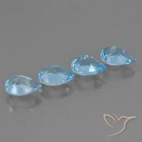 3.23 ct natürliche Himmerlblau Topas-Edelsteine, Birnenform, VVS