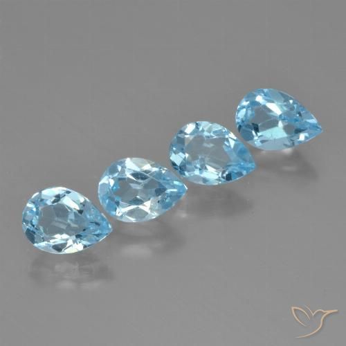 3.43ctw Natürlicher Swiss Blue Topas, Birnenform, VVS-VS