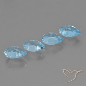 3.43 ct natürliche Swiss Blue Topas-Edelsteine, Birnenform, VVS-VS