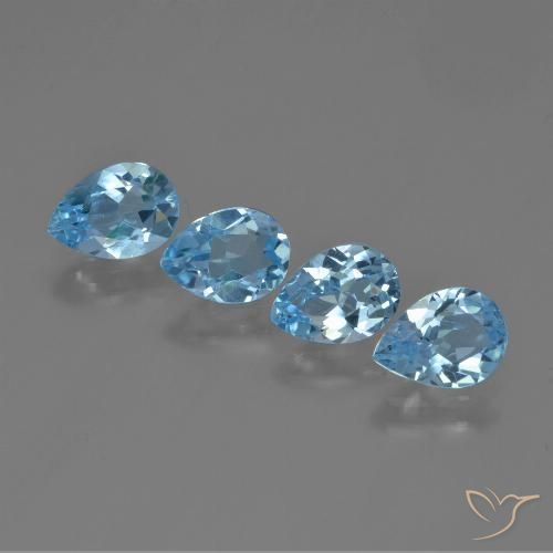 3.31ctw Natürlicher Himmerlblau Topas, Birnenform, VVS-VS
