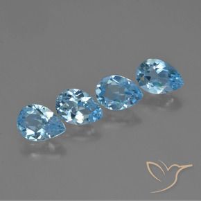 3.31 ct natürliche Himmerlblau Topas-Edelsteine, Birnenform, VVS-VS