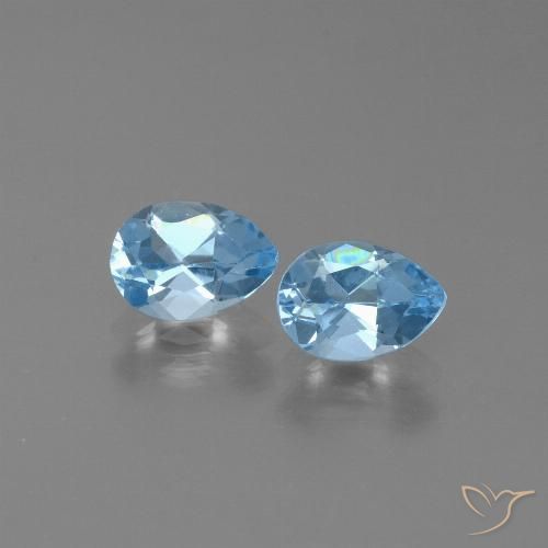 1.61ctw Natürlicher Himmerlblau Topas, Birnenform, VS