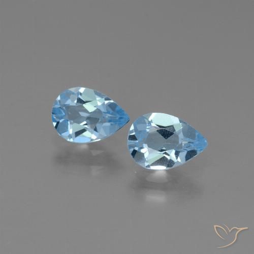1.60ctw Natürlicher Himmerlblau Topas, Birnenform, VS