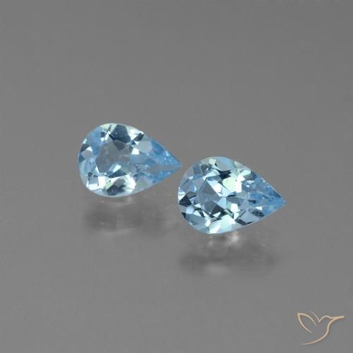 1.27ctw Natürlicher Himmerlblau Topas, Birnenform, VVS-VS
