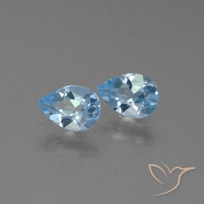 1.64 ct natürliche Himmerlblau Topas-Edelsteine, Birnenform, VVS-VS