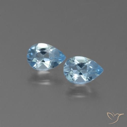 1.55ctw Natürlicher Swiss Blue Topas, Birnenform, VS
