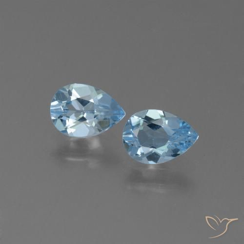 1.64ctw Natürlicher Himmerlblau Topas, Birnenform, VS