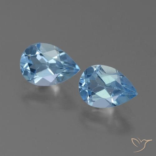 1.67ctw Natürlicher Swiss Blue Topas, Birnenform, VS