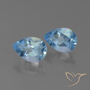 1.67 ct natürliche Swiss Blue Topas-Edelsteine, Birnenform, VS