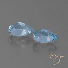 1.67 ct natürliche Swiss Blue Topas-Edelsteine, Birnenform, VS