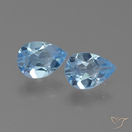 1.44ctw Natürlicher Swiss Blue Topas, Birnenform, VS